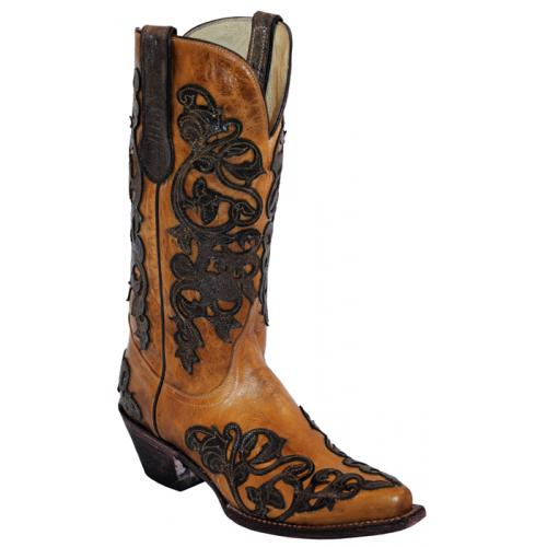Ferrini Ladies 81261-15 Antique Saddle Cowhide Leather Boots
